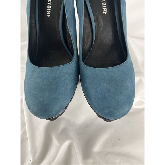 Pour La Victoire Suede Heel with Metallic Heel Women's Size 9.5 - Picture 10 of 11